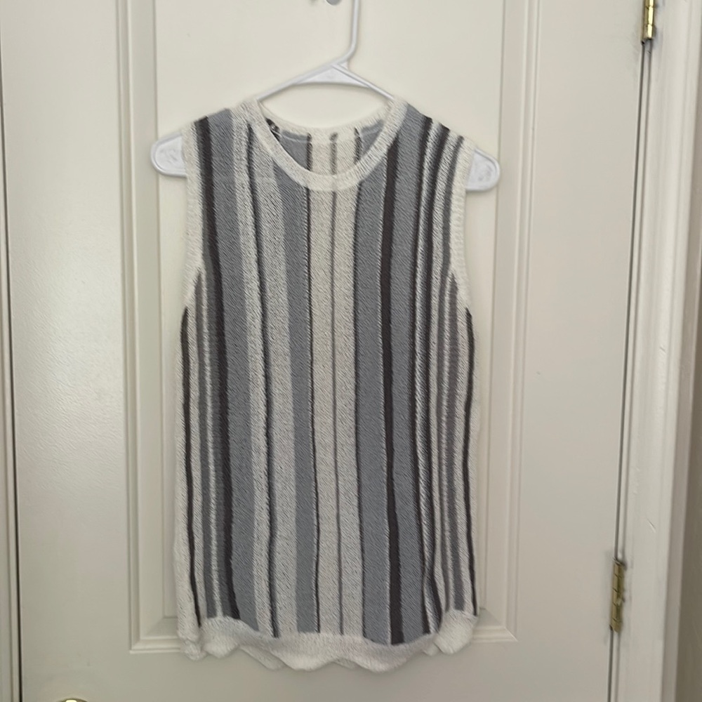 Grey cream charcoal tank sweater
